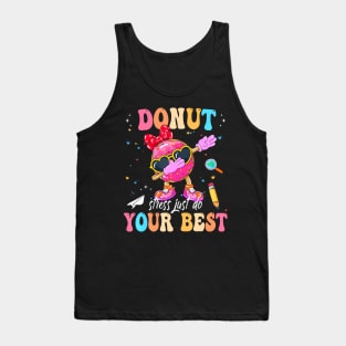 Groovy Donut Stress Best Testing Day Teachers Tank Top